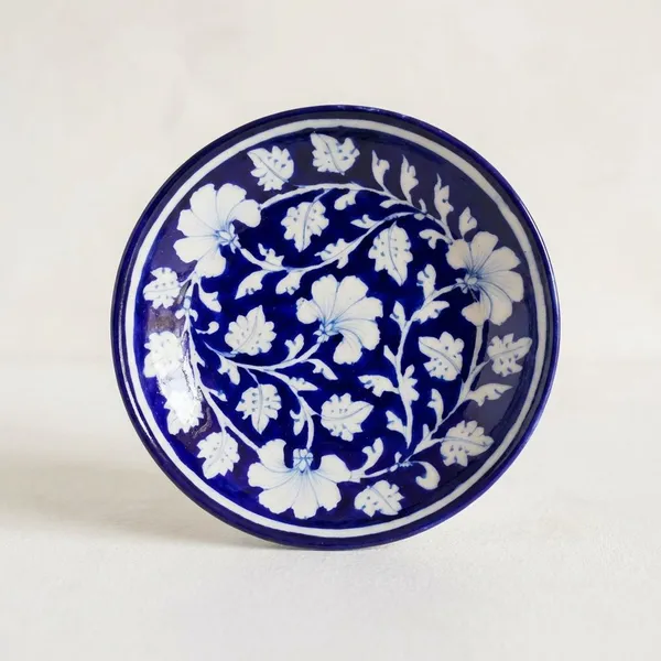 Magnolia_Wall_Plate_6"_-_Blue_Pottery_Ceramic_Wall_Plates_For_Home_Decor