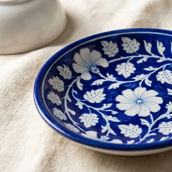 Magnolia_Wall_Plate_6"_-_Blue_Pottery_Ceramic_Wall_Plates_For_Home_Decor