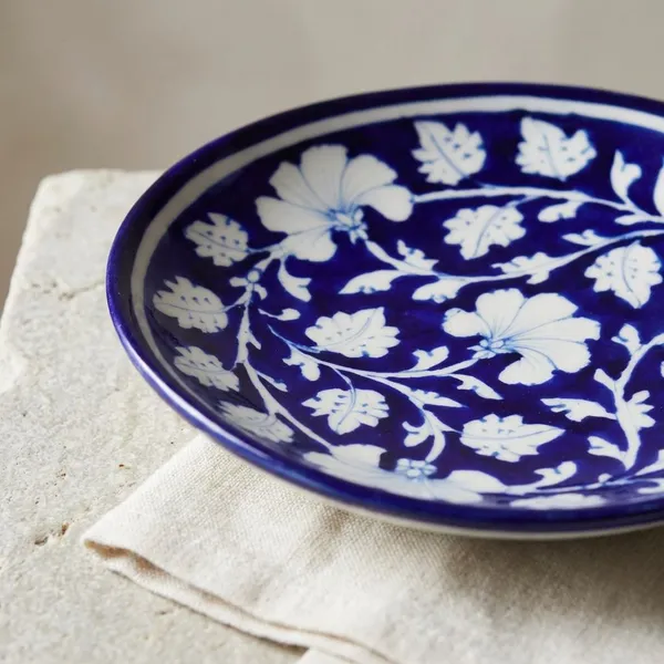 Magnolia_Wall_Plate_8"_-_Blue_Pottery_Ceramic_Wall_Plate_For_Home_Decor