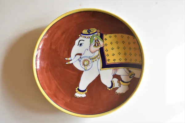 Ele_Wall_Plate_8"_-_Blue_Pottery_Ceramic_Wall_Plate_For_Home_Decor