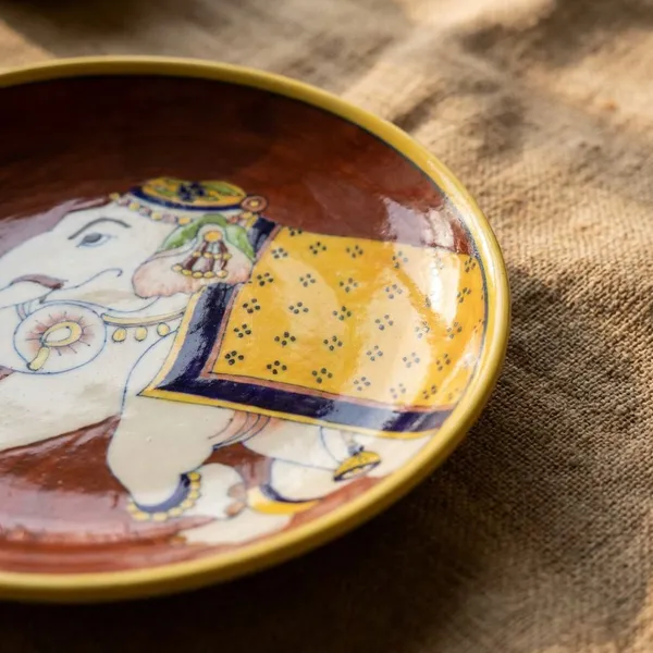 Ele_Wall_Plate_8"_-_Blue_Pottery_Ceramic_Wall_Plate_For_Home_Decor