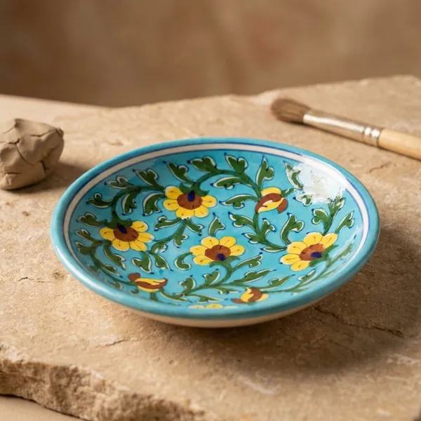 Turquoise_Wall_Plate_6"_(Blue_Pottery_Ceramic_Wall_Plates__For_Home_Decor)