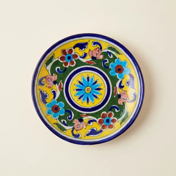 Yellow_Rangoli_Wall_Plate_6"_-_Blue_Pottery_Ceramic_Wall_Plate_For_Home_Decor