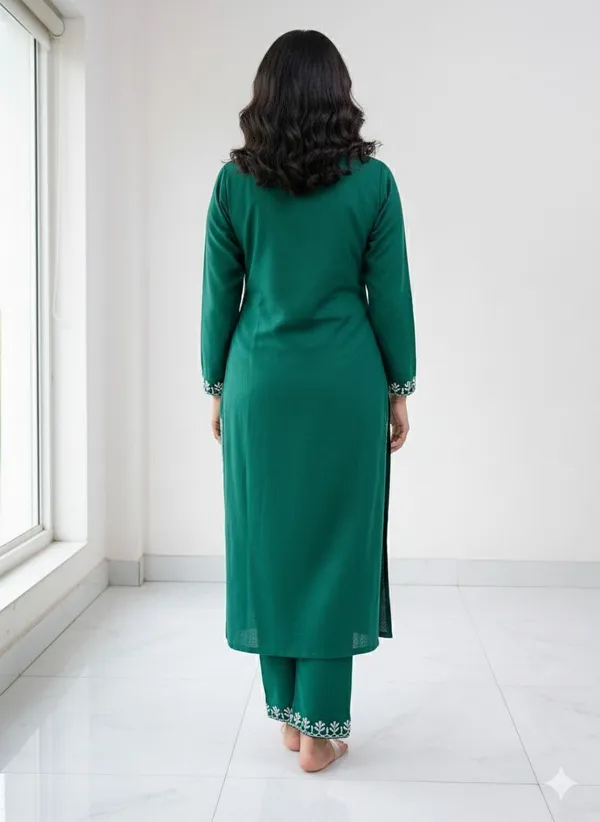 Green_Wool_Embroidered_Regular_Kurta_Set_For_Women