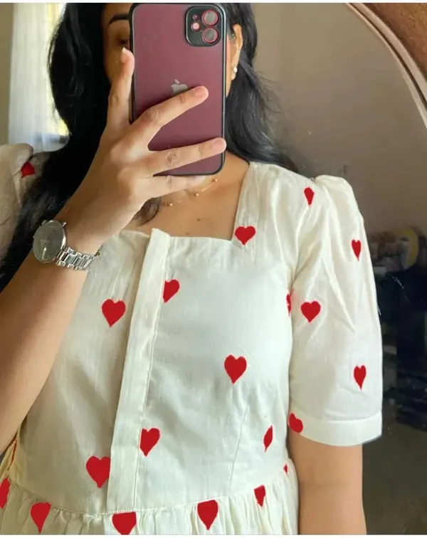 White_And_Red_Viscose_Rayon_Printed_Regular_Gown_For_Women