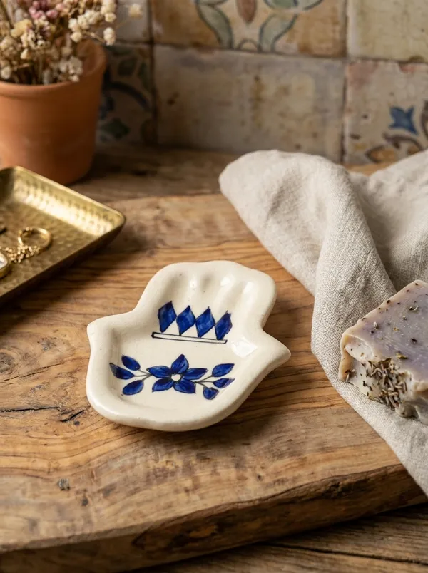 Multicolor_Premium_Hamsa_Blue_Pottery_Multi_Purpose_Plate