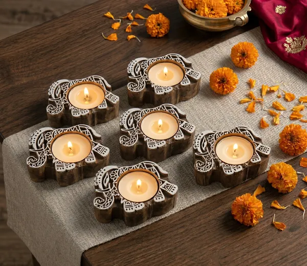 Beige_Premium_The_Gaja_Block_Print_Candle_Set_Of_6
