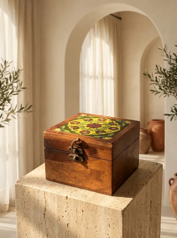 Wooden_Blue_Pottery_Storage_Box