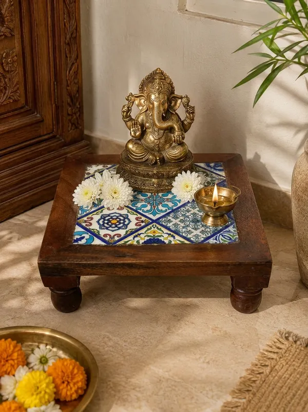 Multicolor_Premium_Aaya_Blue_Pottery_Stool_(Medium)