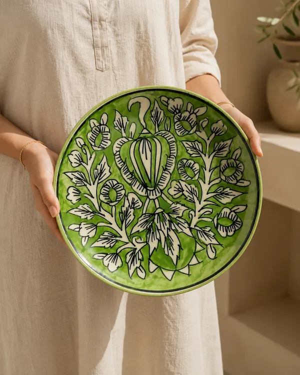 Lime_Green_And_White_Premium_Ina_Blue_Pottery_Plate
