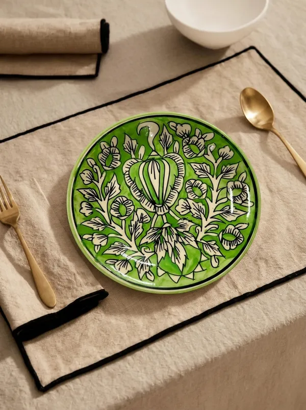 Lime_Green_And_White_Premium_Ina_Blue_Pottery_Plate