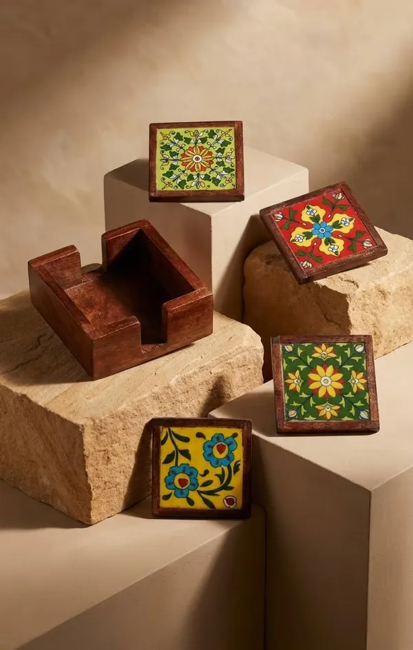 Wooden_Coaster_Set_With_Ceramic_Tile_Inlay