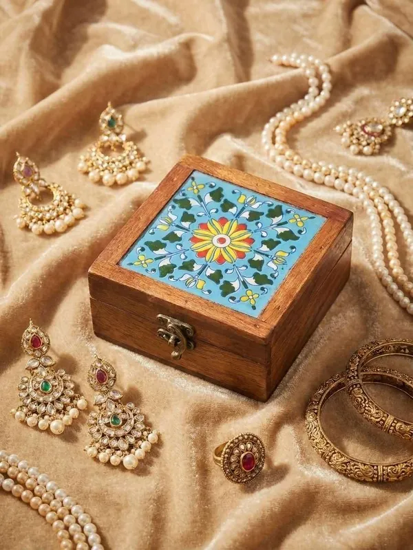 Wooden_Blue_Pottery_Keepsake_Box