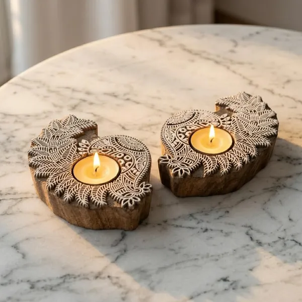 Wooden_Peacock_Tealight_Candle_Holder