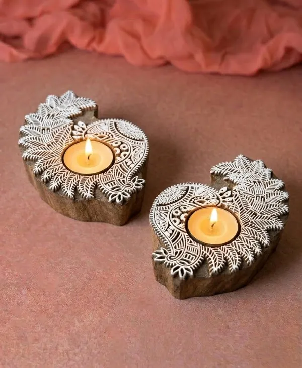 Wooden_Peacock_Tealight_Candle_Holder