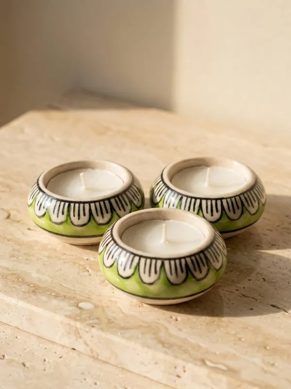 Blue_Pottery_Tealight_Candle_Holder_With_Candles