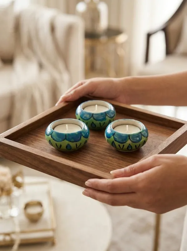 Blue_Pottery_Tealight_Candle_Holder