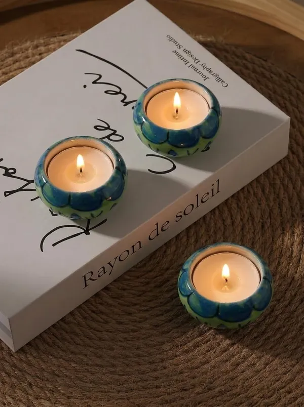 Blue_Pottery_Tealight_Candle_Holder