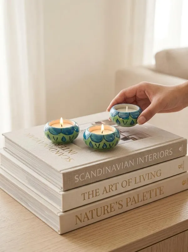 Blue_Pottery_Tealight_Candle_Holder