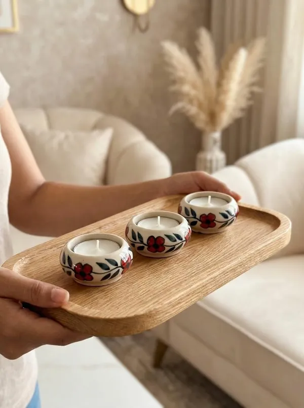 Blue_Pottery_Tealight_Candle_Holder_With_Candles
