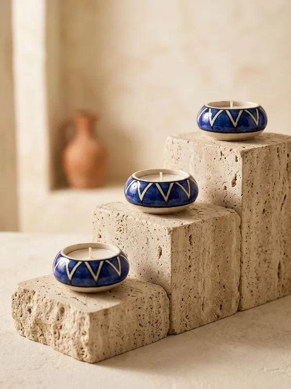 Blue_Pottery_Tealight_Candle_Holder_With_Candles