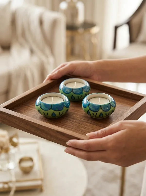 Blue_Pottery_Tealight_Candle_Holder