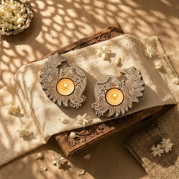 Wooden_Peacock_Tealight_Candle_Holder