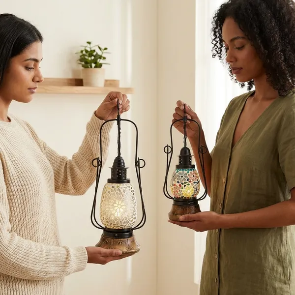Multicolor_Premium_Shama_Wooden_&_Mosaic_Glass_Lantern_Set_Of_2