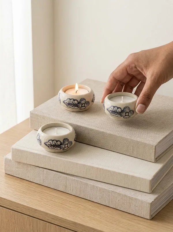 Blue_Pottery_Tealight_Candle_Holder_With_Ceramic_Diya_Stand