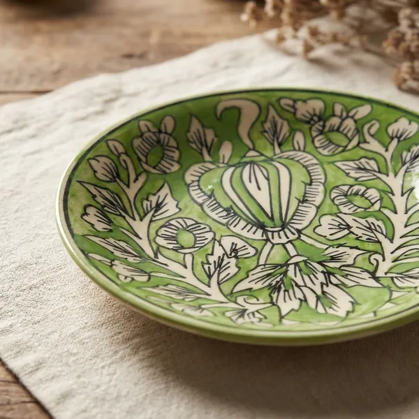 Lime_Green_And_White_Premium_Ina_Blue_Pottery_Plate