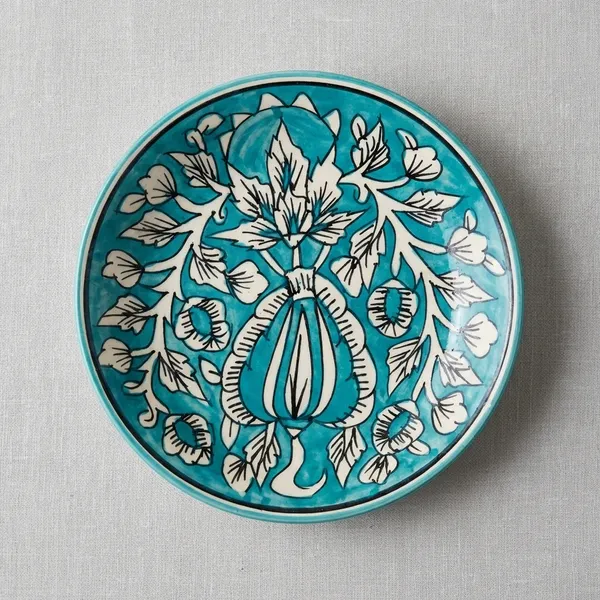 Firozi_And_White_Premium_Kaya_Blue_Pottery_Plate