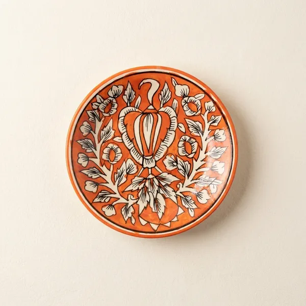 Orange_And_White_Premium_Ira_Blue_Pottery_Plate