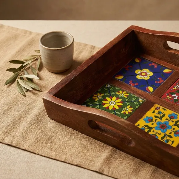 Multicolor_Premium_Riwaayat_Wooden_Blue_Pottery_4_Tile_Tray