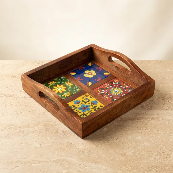 Multicolor_Premium_Riwaayat_Wooden_Blue_Pottery_4_Tile_Tray