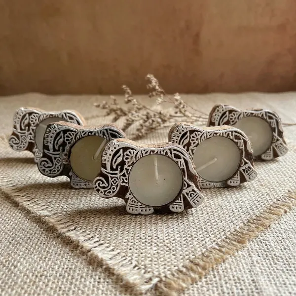 Beige_Premium_The_Gaja_Block_Print_Candle_Set_Of_6