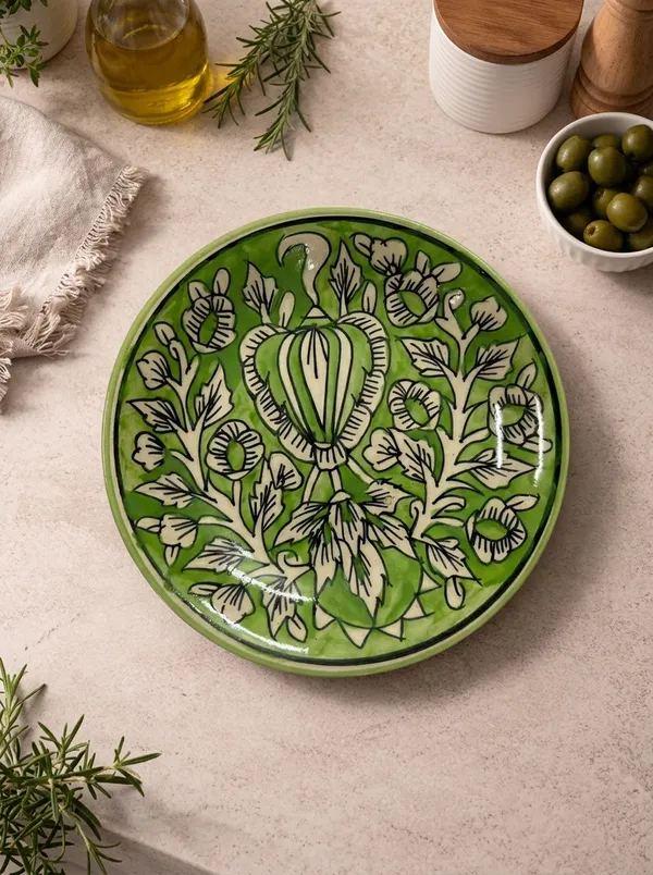 Lime_Green_And_White_Premium_Ina_Blue_Pottery_Plate