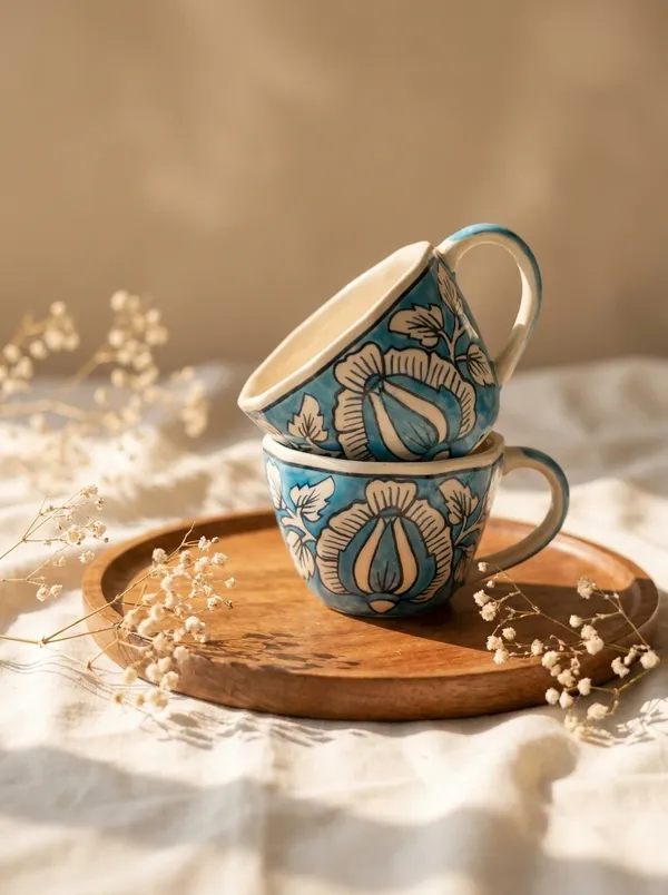 Multicolor_Premium_Neel_Vatika_Handcrafted_Blue_Pottery_Mug_Set_Of_2