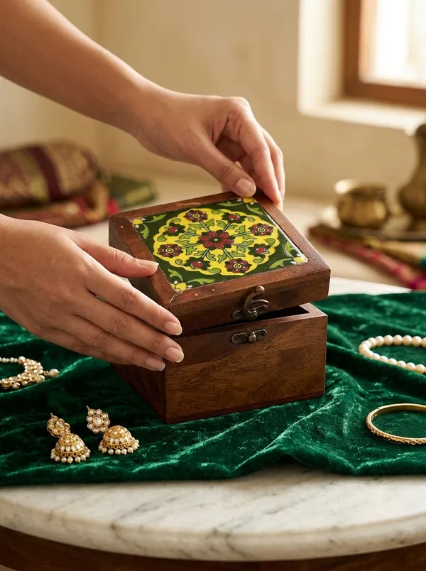 Wooden_Blue_Pottery_Storage_Box