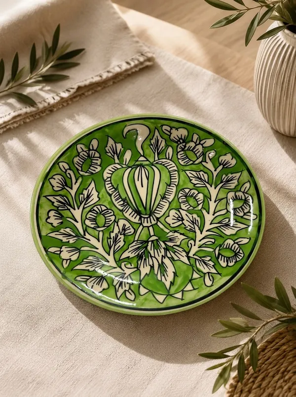 Lime_Green_And_White_Premium_Ina_Blue_Pottery_Plate