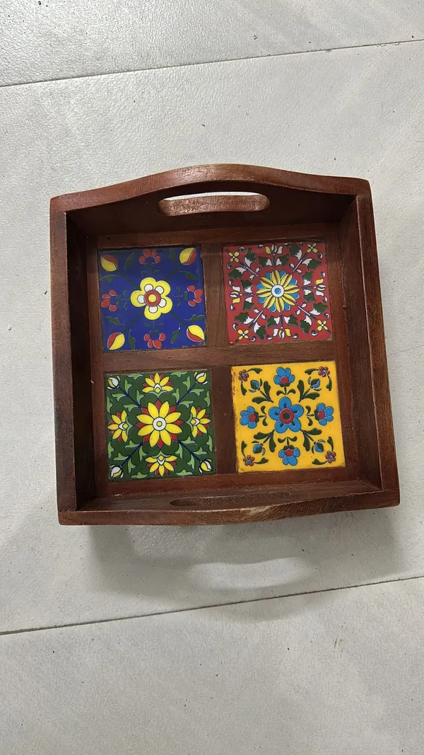 Multicolor_Premium_Riwaayat_Wooden_Blue_Pottery_4_Tile_Tray