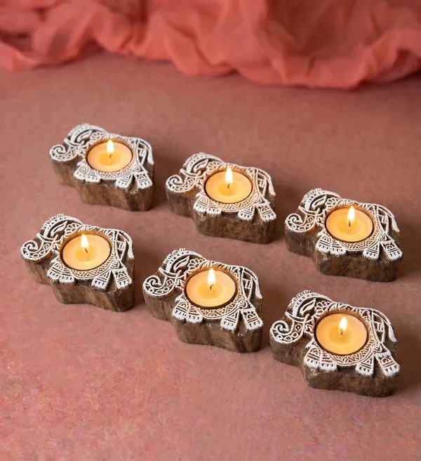Beige_Premium_The_Gaja_Block_Print_Candle_Set_Of_6