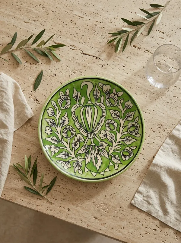 Lime_Green_And_White_Premium_Ina_Blue_Pottery_Plate