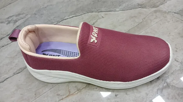 Maroon_Mesh_And_Synthetic_Slip_On_Shoes_For_Women