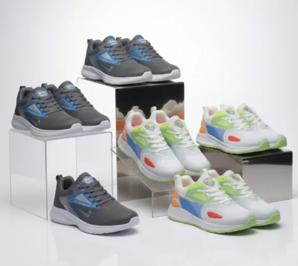 Charcoal_Grey_And_White_Mesh_And_Synthetic_Shoes_For_Men_Pack_Of_2