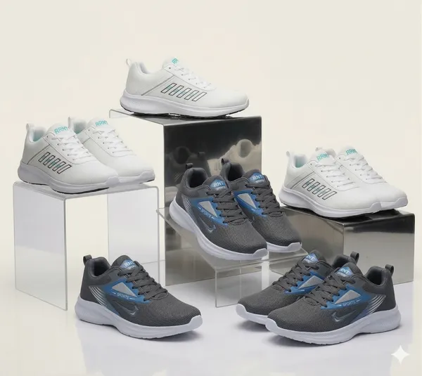 Light_Blue_And_Blue_Mesh_And_Synthetic_Running_Shoes_For_Men_Pack_Of_2