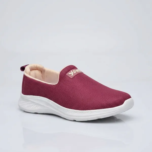 Maroon_And_White_Mesh_And_Synthetic_Slip_On_Shoes_For_Unisex_Pack_Of_2