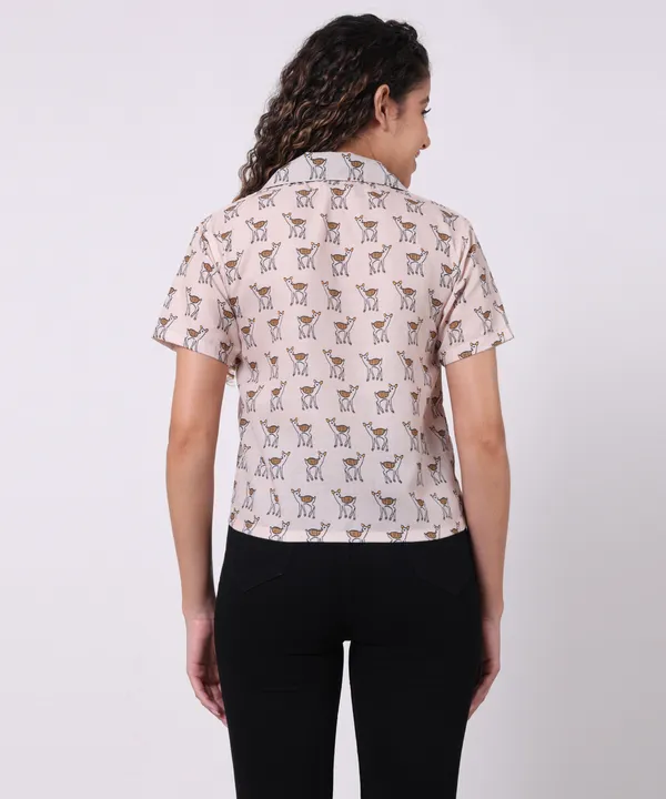 Cream_Cotton_Slub_Deer_Printed_Regular_Fit_Casual_Shirt_For_Women