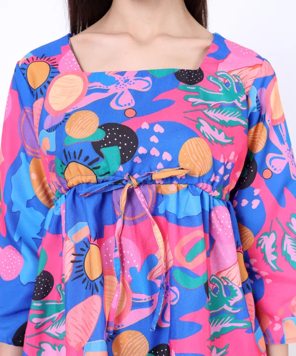 Blue_Cotton_Colourful_Free_Flowing_Abstract_Printed_Top_With_Trouser_Co_Ord_Set_For_Women