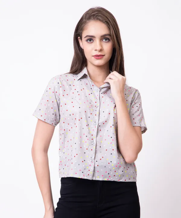 Grey_Cotton_Polka_Dots_Printed_Cotton_Casual_Shirt_For_Women