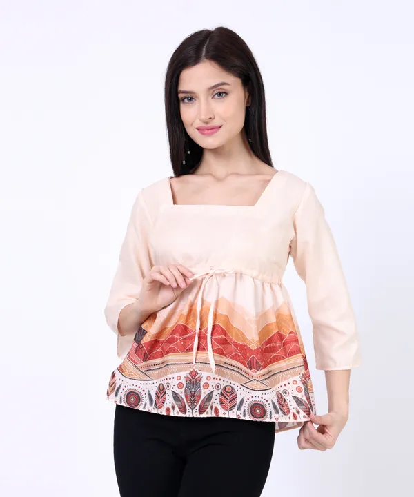 Beige_Rayon_Mountain_Tribal_Tie_Up_Waist_Empire_Printed_Top_For_Women